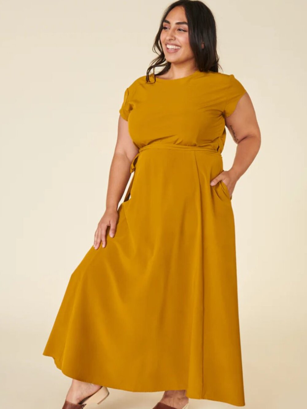 Wayre Roma Wrap Dress in Bronze XXL